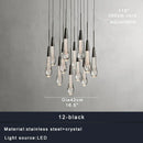 GobekUsa Crystal Water-drop Ceiling Chandelier, Elegant Dining Room Décor.