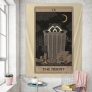 GobekUsa Cute Raccoon Tarot Card Tapestries: Boho Mystery Art for Hippie Home Decor