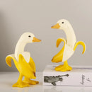 GobekUsa Banana Duck Sculpture: Cute Funny Animal Figurine for Home Decor