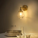 GobekUsa Clear Glass LED Mirror Light Pull Chain Copper E14 Wall Lamp