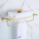 GobekUsa Gold Bathroom Hardware Set: Towel Rack, Shelf, Paper Holder, Towel Holder, Toilet Brush Holder
