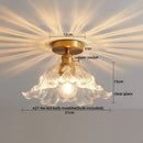 GobekUsa Glass Copper LED Ceiling Light - Simple Art Decorative Chandelier