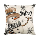GobekUsa Christmas Letter Print Linen Throw Pillow Cover for Holiday Home Decoration