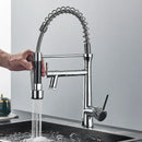 GobekUsa Dual Nozzle Gourmet Kitchen Faucet | Pull-Down, 360° Rotation, Chrome Mixer