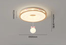 GobekUsa Cream Wind Walnut Round Master Bedroom Lamp Warm Retro Hanging Ball Ceiling
