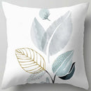 GobekUsa Blue Flower Leaves Pattern Pillowcase - Nordic Style Living Room Cushion Cover