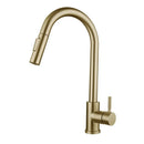 GobekUsa Brushed Gold Pull Out Kitchen Faucet Luxury Black Sink Tap Kitchen Mixer