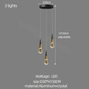 GobekUsa Crystal Chandelier LED Staircase Lamp for Elegant Living Room, Kitchen, and Restaurant