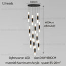 GobekUsa LED Staircase Chandelier: Modern Duplex Home Lighting for Architectural Decoration