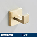 GobekUsa Brushed Gold Stainless Steel Bathroom Accessories Set: Toilet Wall Towel Bar, Paper Holder, Hook