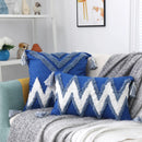 GobekUsa Boho Tufted Tassel Cushion Cover 45x45cm - Blue Pink Cotton Throw Pillow Cover