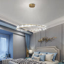 GobekUsa Crystal Chandelier: Modern Circular LED Lighting for Luxurious Living Room, Bedroom, Dining Room