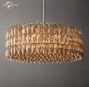 GobekUsa LED Smoke Glass Chandelier Pendant Light for Living Room Decor