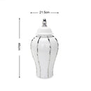 GobekUsa Silver Striped Porcelain Ginger Pot Vase.