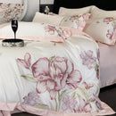 GobekUsa Blooming Flowers Embroidery Bedding Set 600TC Egyptian Cotton Duvet Cover Queen King