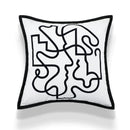 GobekUsa Abstract Art Line Cushion Cover Plush Embroidered Pillowcase