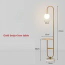 GobekUsa Glass Side Table LED Floor Lamp for Nordic Living Room Art Decor