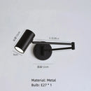 GobekUsa LED Rotatable Wall Lamp Gold Black White Metal Sconce E27 Bulb