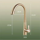 GobekUsa Black Brushed Gold Kitchen Faucet with Pull Out Spring Spout