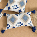 GobekUsa Boho Loop Tufted Tassel Pillow Cover - Ethnic Embroidered Decorative Cushion