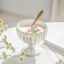 GobekUsa Gradient Gloss Ceramic Dessert Bowl Goblet Jewelry Tray Decor Snack Storage Container