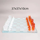 GobekUsa Geometric Crystal Chessboard: Transparent Chess Set Home Decor & Figurines