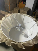 GobekUsa Creamy White Fabric Pendant Light for Dining Room, Handmade Nordic Minimalism Design