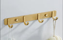GobekUsa Brushed Gold Aluminum Robe Hooks Set of 4 - Bathroom & Kitchen Hangers