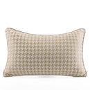 GobekUsa Beige Gold Houndstooth Jacquard Lumbar Pillowcase for Modern Interiors