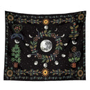 GobekUsa Celestial Moon Phase Floral Tapestry Wall Hanging