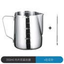 GobekUsa Latte Art Cup with Pull Needle, Measuring Scale, Milk Frother, Garland Mug
