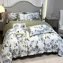 GobekUsa Ice Silk Plant Printed Bedding Set - Fashionable & Cool Comforter for Naked Sleep