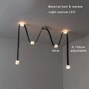 GobekUsa Designer Belt Marble Pendant Lights: Luxury Dimmable Fixture for Villa Duplex
