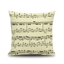 GobekUsa Letter Notes Piano Graphic Print Linen Pillowcase 45x45cm Living Room Decor