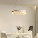 GobekUsa Crystal Ring LED Pendant Light - Modern Home Lighting for Bedroom and Restaurant