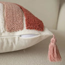 GobekUsa Geometric Embroidered Loop Tufted Throw Pillow Covers - Pink Tufted Cushion Cover