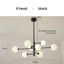 GobekUsa Elegant Black Gold Glass Ball LED Ceiling Chandelier for Home | Modern Pendant Lamp Lighting for Living Dining Bedroom