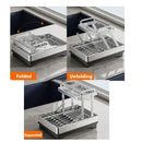 GobekUsa 2 Tier Dish Drainer Rack & Drain Basket: Kitchen Organizer Holder, Counter Storage