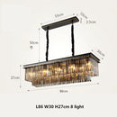 GobekUsa Gold Black Metal Crystal Pendant Lights Chain Hanging LED Suspension Lamp Fixtures