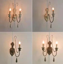 GobekUsa Country French Wall Lamp for Retro Living Room Bedroom Decor