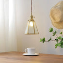 GobekUsa Glass Copper Pendant Light Modern LED Hanging Light for Home Decor