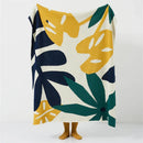 GobekUsa Leaf Jacquard Knitted Blanket - Soft Cotton Fluffy Blanket for Living Room, Sofa, Bed