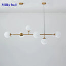 GobekUsa Glass Ball Pendant Chandelier: Modern Nordic Art Ceiling Lighting for Dining Room & LOFT
