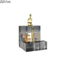 GobekUsa Golden Thinker Crystal Base Sculpture for Modern Desk Decor