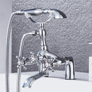 GobekUsa Antique Chrome Bathtub Shower Mixer Faucet Tap Set for Bathroom