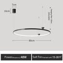 GobekUsa Circular All-Copper Italian Style LED Pendant Lamp for Living Room and Bedroom