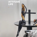 GobekUsa Large Nude Feathered Body Sculpture | Modern Abstract Sitting Figurine Statues