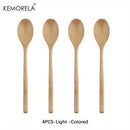 GobekUsa 4-Piece Wooden Spoon Set - Korean Style Natural Wood Soup Tableware