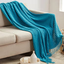 GobekUsa 3D Knitted Tassel Blanket: Stylish Home Decor Throw for Sofa & Bed