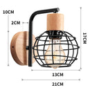 GobekUsa Iron Wood Wall Lamp Shade: Nordic Indoor Sconce for Bedroom, Living Room, Restaurant